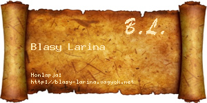 Blasy Larina névjegykártya